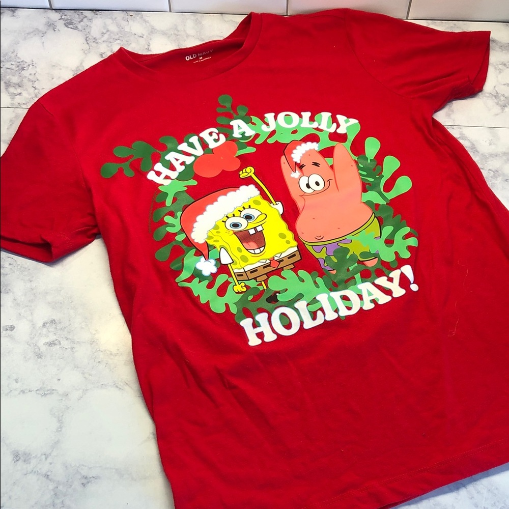 Old Navy Men’s SpongeBob Christmas T-shirt